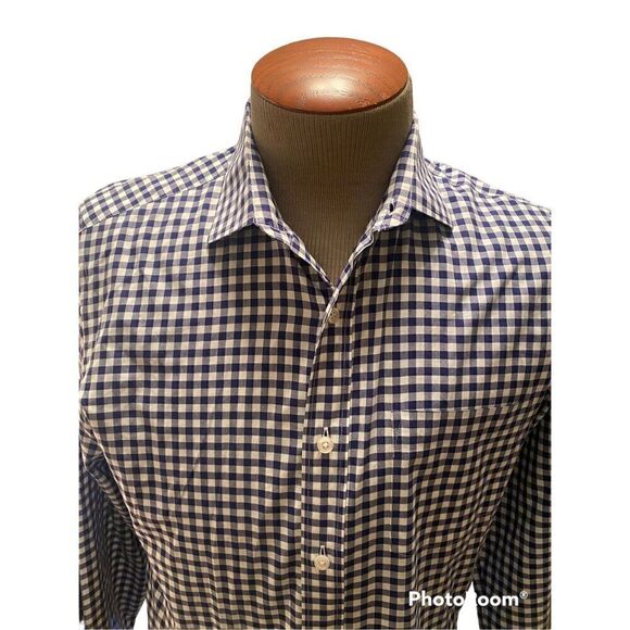 J. Crew Men’s Ludlow Blue & White Gingham Casual Button Front Shirt Size M - Picture 3 of 5